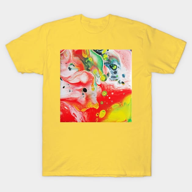 Technicolor Drips T-Shirt by WickedFaery